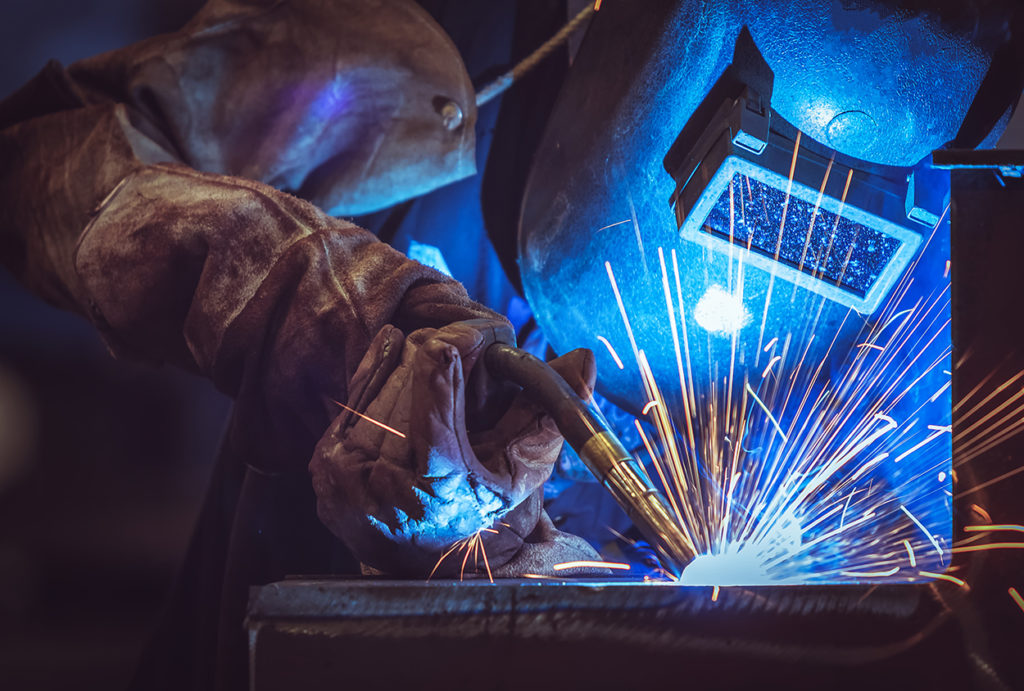 A welder at work