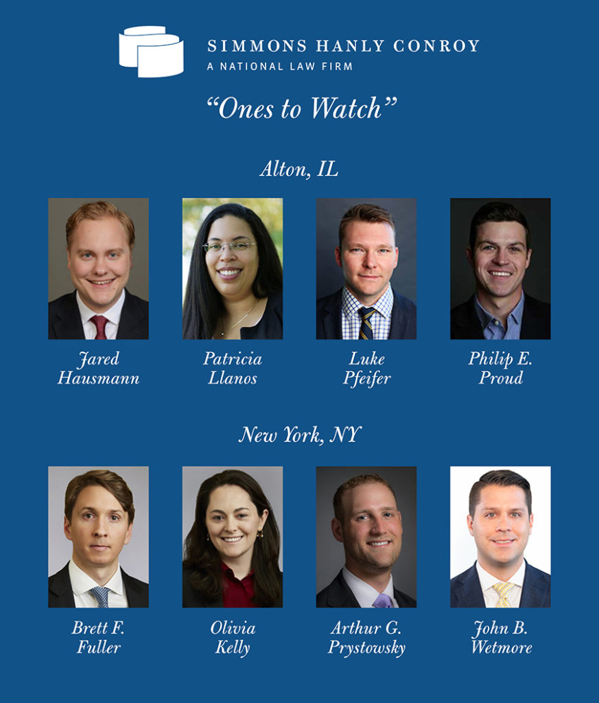 Eight Attorneys Named Best Lawyers® ‘Ones to Watch’ Simmons Hanly Conroy