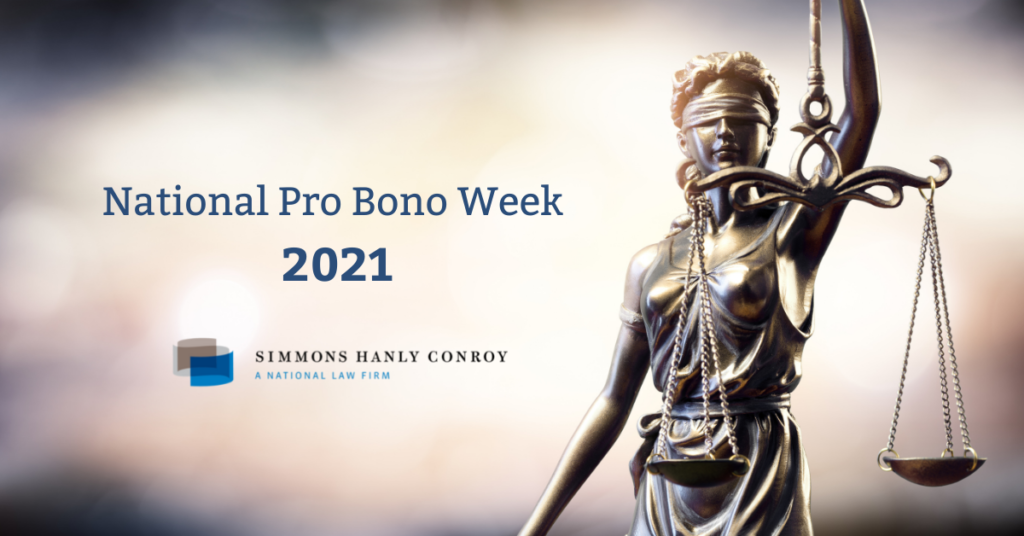 National Celebration of Pro Bono Week Begins Oct. 24 Simmons Hanly Conroy