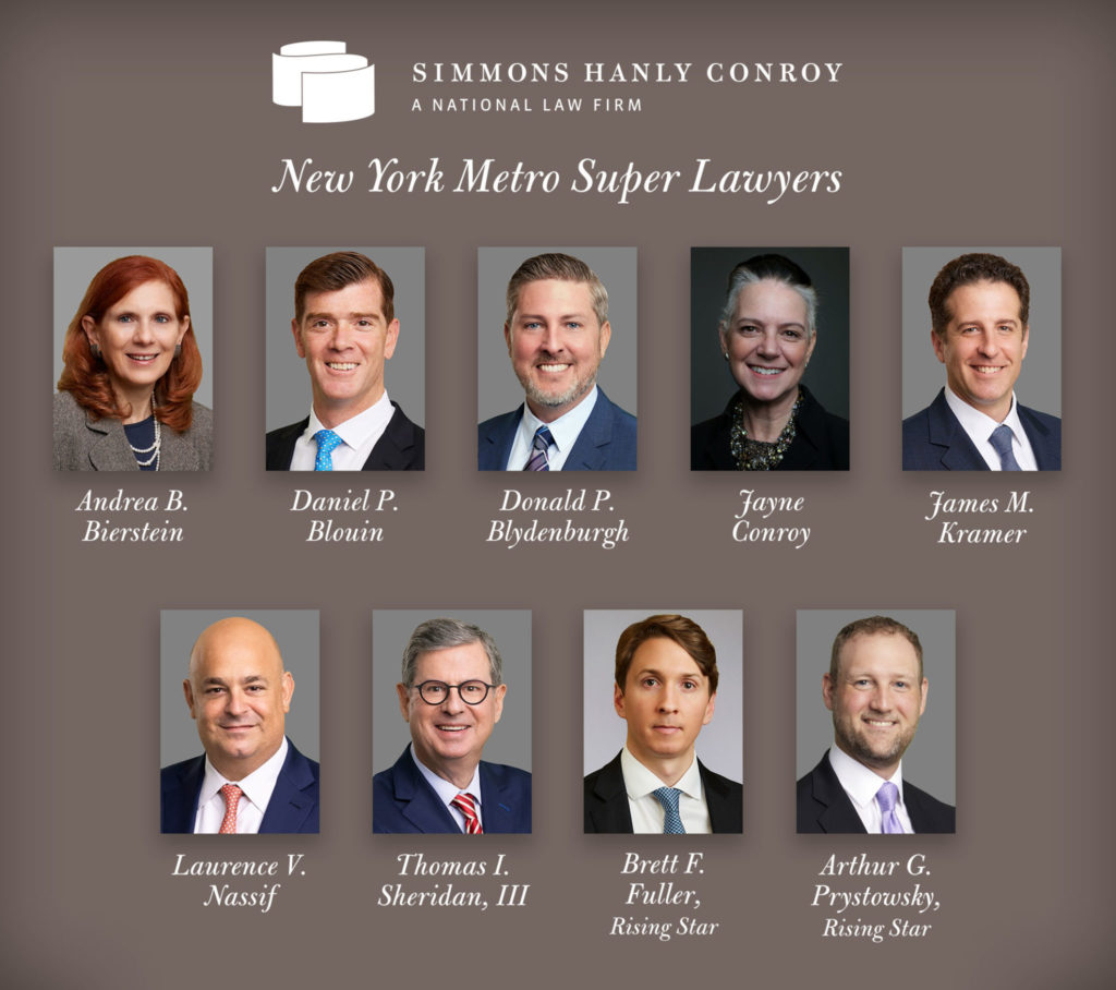 Simmons Hanly Conroy Attorneys Named 2022 New York Metro Super Lawyers ...