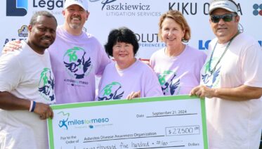 Miles for Meso donation 2024 to ADAO co-founder Linda Reinstein