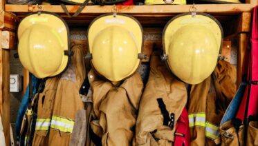 Fire fighter uniforms hung up